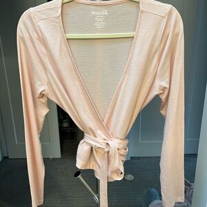 Wool& Women's Pink Wrap Blouse